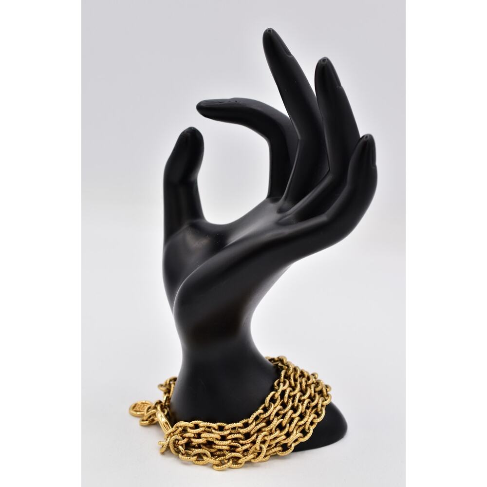 Givenchy Vintage Multi-Chain Bracelet Gold Textured Link Signed 1980s Bin2 - Picture 8 of 12